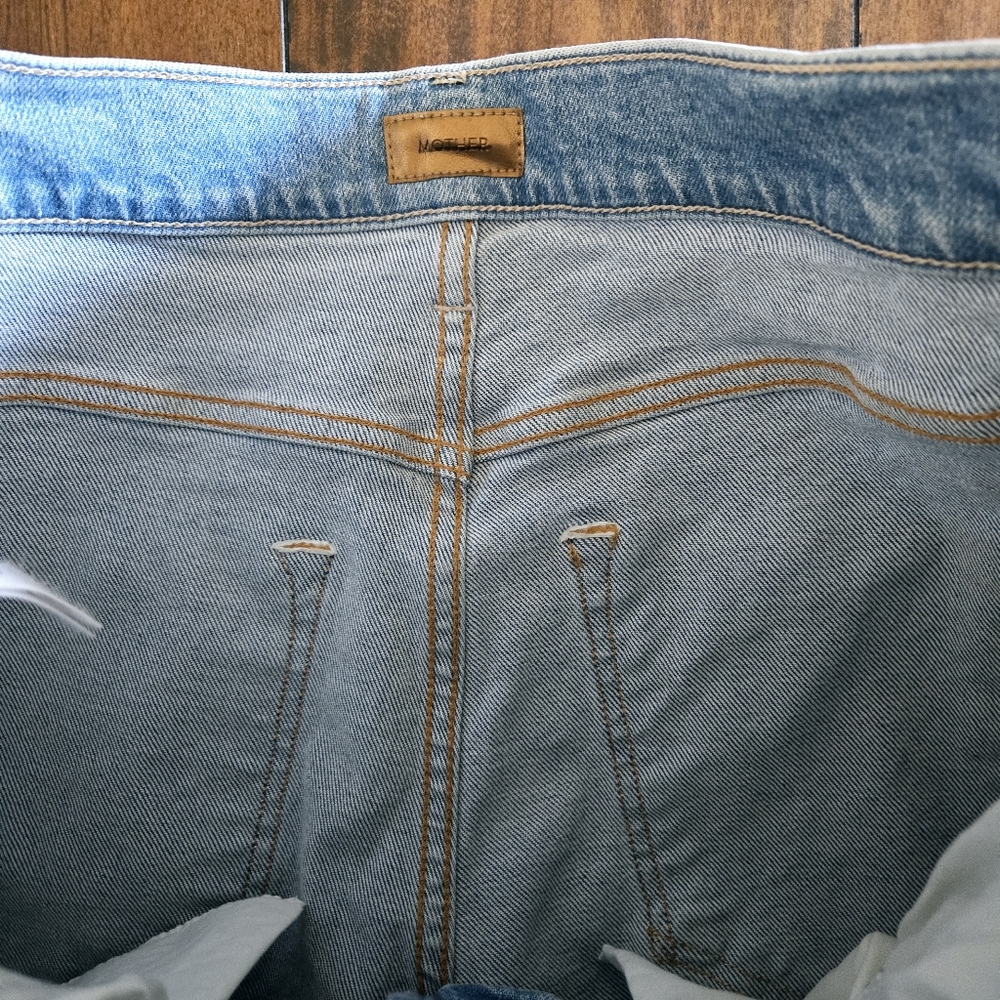 Mother The Scrapper Ankle Button Fly High Rise Stretch Straight Leg Jeans Sz 26 - Picture 12 of 16